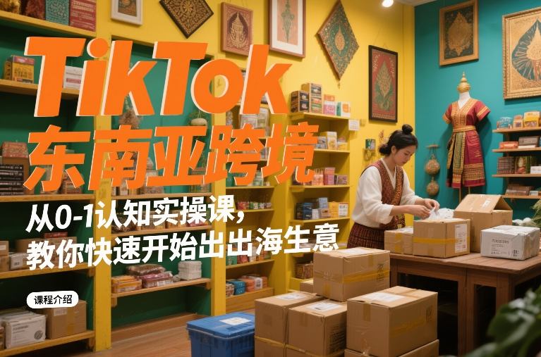 TikTok东南亚跨境从0-1认知实操课,教你快速开始出海生意-赛德副业库