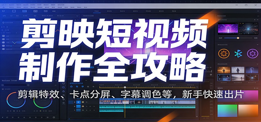 剪映短视频制作全攻略:剪辑特效、卡点分屏、字幕调色等,新手快速出片-赛德副业库