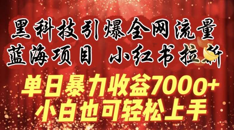 蓝海项目!黑科技引爆全网流量小红书拉新，单日暴力收益7000+，小白也能轻松上手【揭秘】-赛德副业库