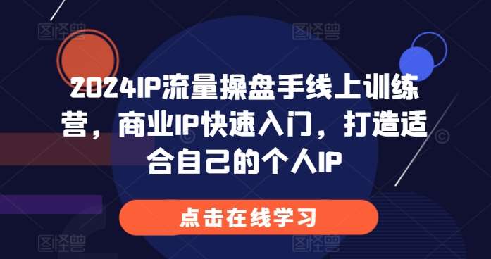 2024IP流量操盘手线上训练营，商业IP快速入门，打造适合自己的个人IP-赛德副业库
