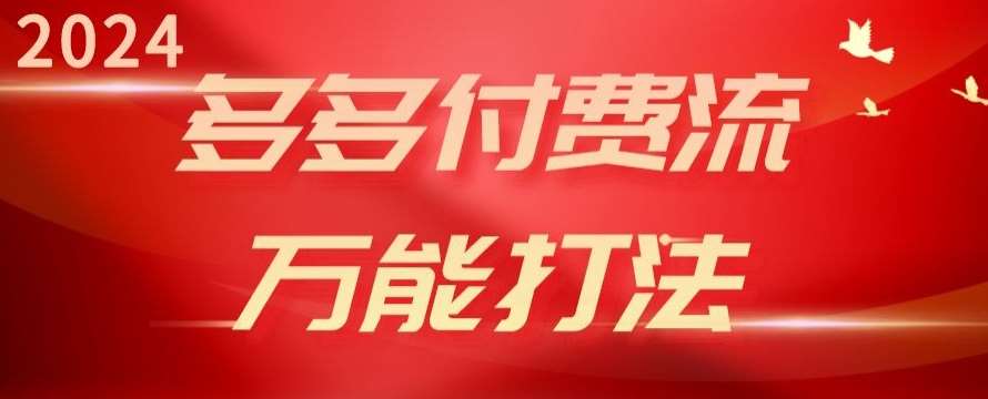 2024多多付费流万能打法、强付费起爆、流量逻辑、高转化、高投产【揭秘】-赛德副业库