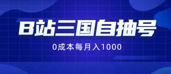 B站三国自抽号项目，0成本纯手动，每月稳赚1000【揭秘】-赛德副业库
