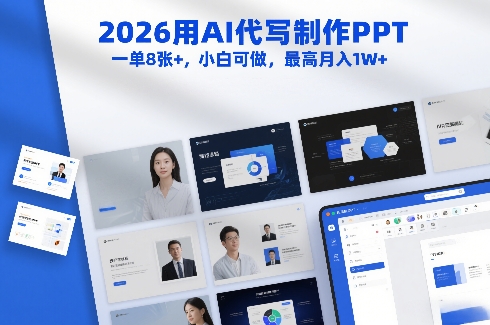 2026用AI代写制作PPT，一单8张+，小白可做，最高月入1W+-赛德副业库