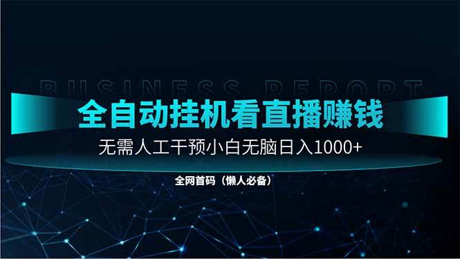 （14483期）直播助手全自动看大平台直播赚钱，全自动无需人工干预，小白无脑日入1000-赛德副业库
