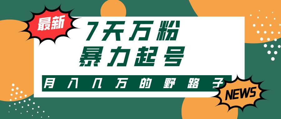 （13047期）3-7天万粉，快手暴力起号，多种变现方式，新手小白秒上手，单月变现几…-赛德副业库