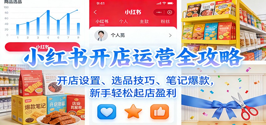 小红书开店运营全攻略：开店设置、选品技巧、笔记爆款，新手轻松起店盈利-赛德副业库