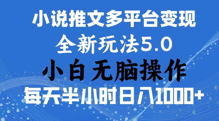 (11323期)2024年6月份一件分发加持小说推文暴力玩法 新手小白无脑操作日入1000+ ...-赛德副业库