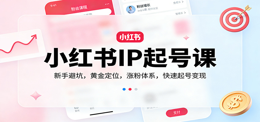 小红书IP起号课：新手避坑，黄金定位，涨粉体系，快速起号变现-赛德副业库