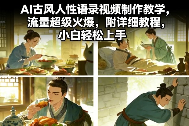 AI古风人性语录视频制作教学,流量超级火爆,附详细教程,小白轻松上手-赛德副业库