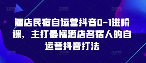 酒店民宿自运营抖音0-1进阶课,主打最懂酒店名宿人的自运营抖音打法-赛德副业库