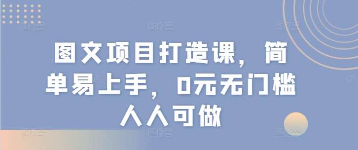 图文项目打造课，简单易上手，0元无门槛人人可做-赛德副业库