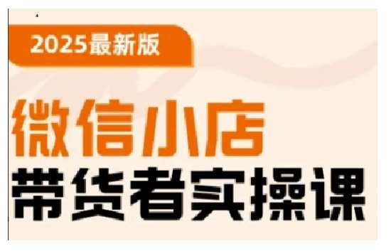 2025最新版微信小店带货者实操课，基础操作到高级运营技巧，快速上手-赛德副业库