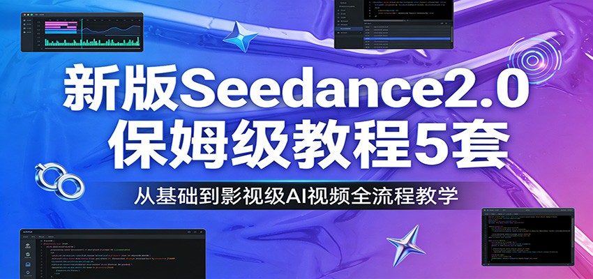 新版Seedance2.0保姆级教程5套：从基础到影视级AI视频全流程教学-赛德副业库
