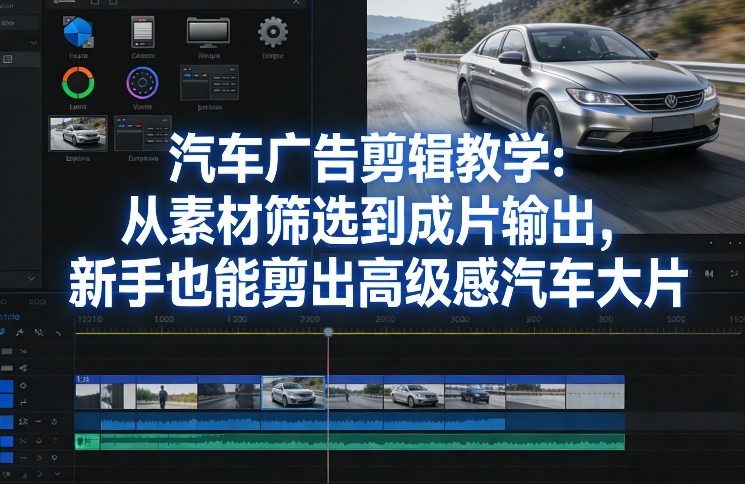 汽车广告剪辑教学：从素材筛选到成片输出，新手也能剪出高级感汽车大片-赛德副业库