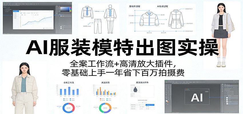 AI服装模特出图实操：全案工作流+ 高清放大插件，零基础上手一年省下百万拍摄费-赛德副业库