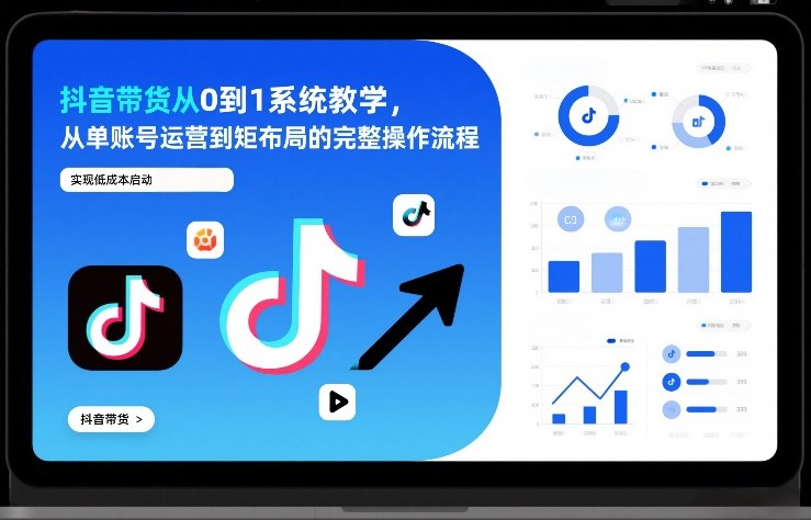 抖音带货从0到1系统教学,从单账号运营到矩阵布局的完整操作流程,实现低成本启动与高效带货-赛德副业库