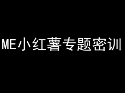 ME小红薯专题密训-小红书电商教程-赛德副业库