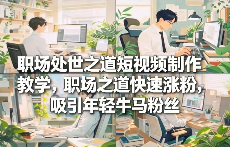 职场处世之道短视频制作教学，职场之道快速涨粉，吸引年轻牛马粉丝-赛德副业库