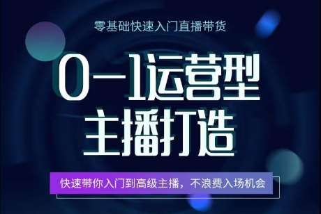 0-1运营型主播打造，​快速带你入门高级主播，不浪费入场机会-赛德副业库