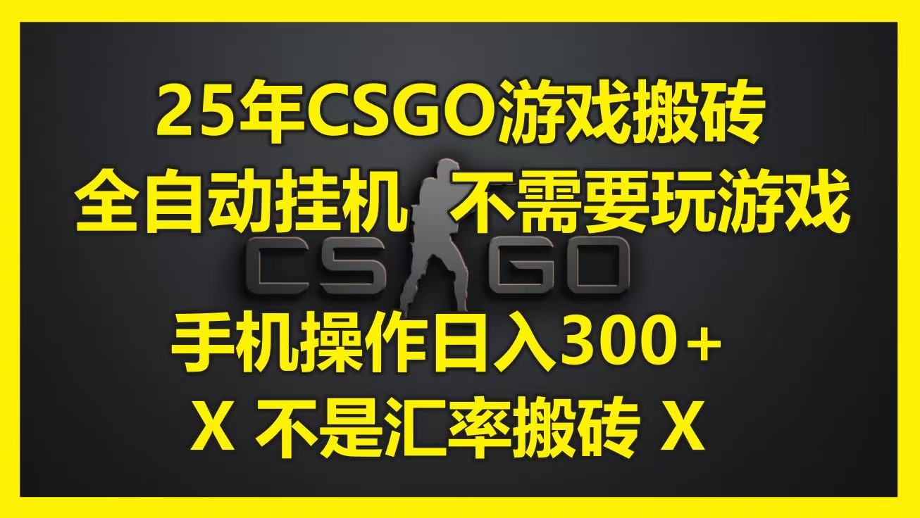 25年CSGO游戏搬砖,全自动挂机,不需要玩游戏,手机操作日入300+。(不是汇率搬砖)-赛德副业库