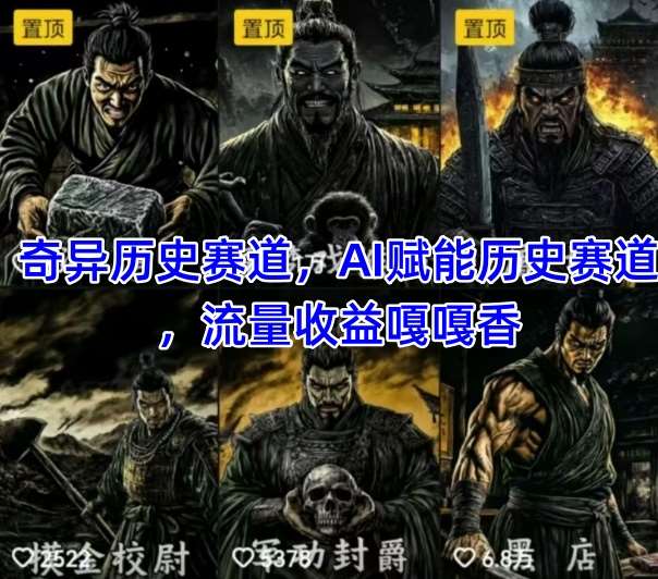 抖音奇异历史赛道,AI赋能历史赛道,流量收益嘎嘎香,狂撸伙伴计划-赛德副业库