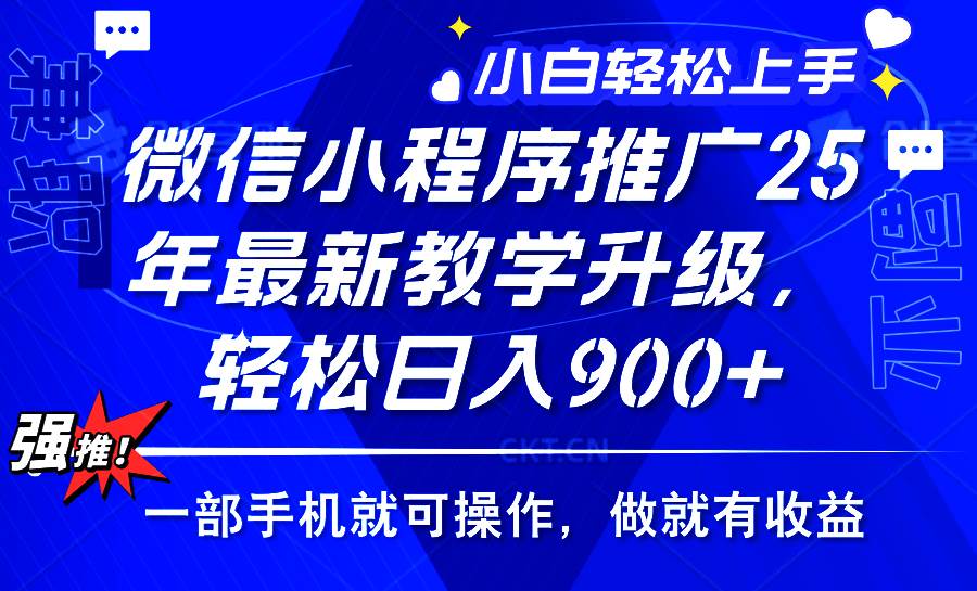 （14084期）2025年微信小程序推广，最新教学升级，轻松日入900+，小白宝妈轻松上手…-赛德副业库