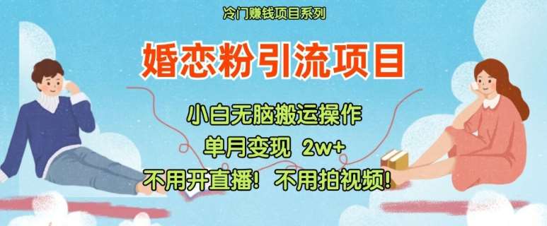 小红书婚恋粉引流,不用开直播,不用拍视频,不用做交付【揭秘】-赛德副业库