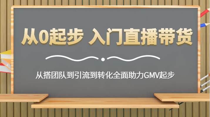 从0起步 入门直播带货 从搭团队到引流到转化全面助力GMV起步-赛德副业库