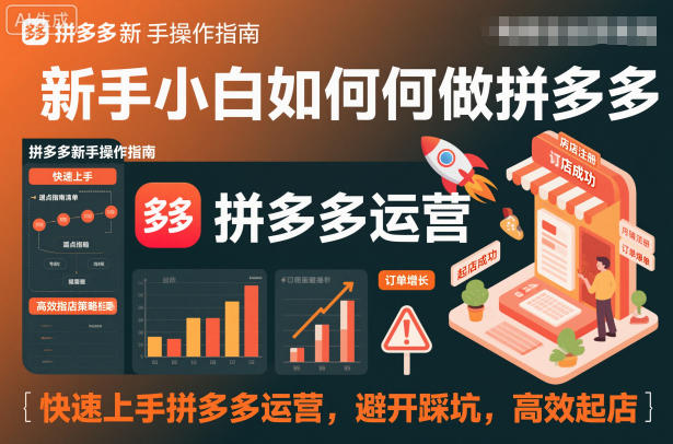 新手小白如何做拼多多，快速上手拼多多运营，避开踩坑，高效起店-赛德副业库