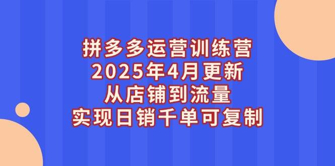 （14469期）拼多多运营训练营2025年4月更新，从店铺到流量，实现日销千单可复制-赛德副业库