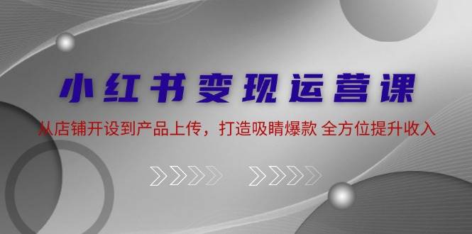（12520期）小红书变现运营课：从店铺开设到产品上传，打造吸睛爆款 全方位提升收入-赛德副业库