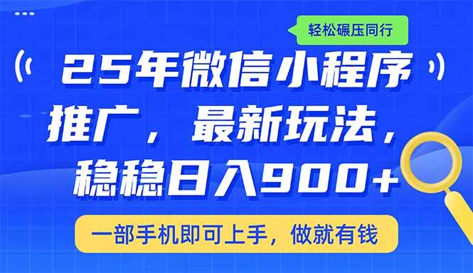 （14411期）25年最新小程序推广教学，稳定日入900+，轻松碾压同行-赛德副业库
