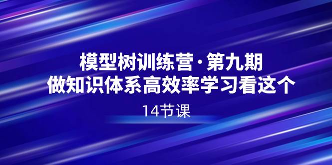 （8725期）模型树特训营·第九期，做知识体系高效率学习看这个（14节课）-赛德副业库