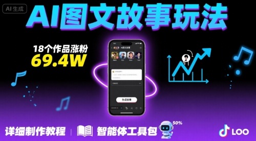 抖音爆火的ai图文故事玩法,18个作品涨粉69.4W,详细制作教程+智能体-赛德副业库