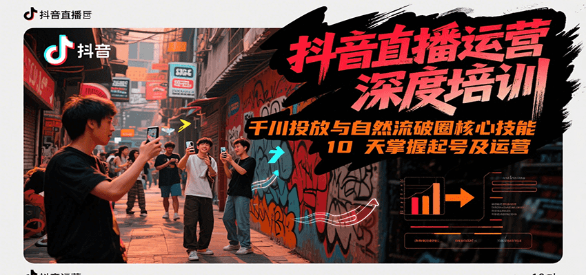 抖音直播运营深度培训，千川投放与自然流核心技能，10天掌握起号及运营(6-7月新课)-赛德副业库