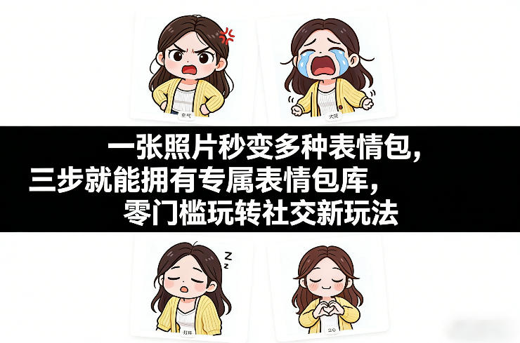 一张照片秒变多种表情包,三步就能拥有专属表情包库,零门槛玩转社交新玩法【文档】-赛德副业库