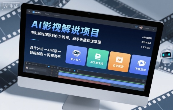 AI影视解说项目，电影解说爆款制作全流程，新手也能快速掌握-赛德副业库