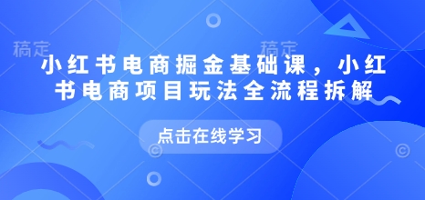 小红书电商掘金课，小红书电商项目玩法全流程拆解（更新7月）-赛德副业库