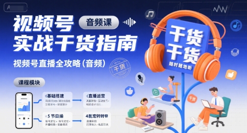 视频号实战干货指南,视频号直播全攻略(音频)-赛德副业库