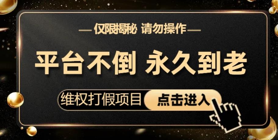 维权打假项目，电商平台不倒，项目长久到老，零投入，高回报，日入1000+（仅揭秘，勿操作）-赛德副业库