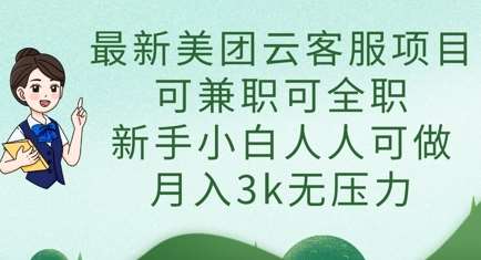 最新美团云客服项目,可兼职可全职,新手小白人人可做,月入3k无压力-赛德副业库