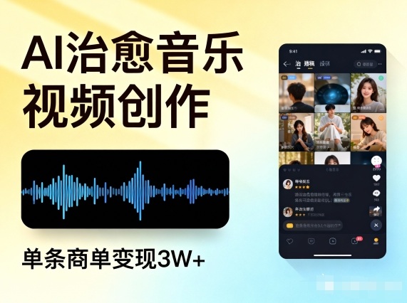 AI做治愈音乐视频,多平台投稿,单条商单变现3W+-赛德副业库
