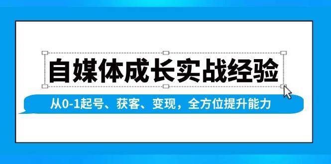 自媒体成长实战经验，从0-1起号、获客、变现，全方位提升能力-赛德副业库