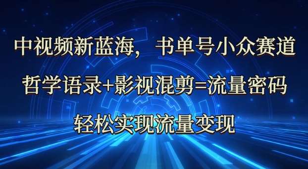 中视频新蓝海：哲学语录+影视混剪=流量密码，轻松实现流量变现-赛德副业库