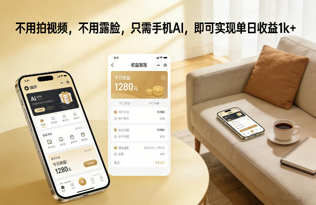 不用拍视频，不用露脸，只需手机AI，即可实现单日收益1k+【揭秘】-赛德副业库