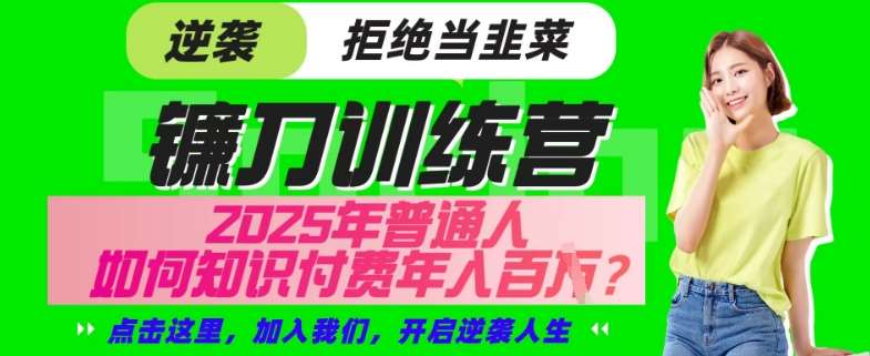 【网创项目终点站-镰刀训练营超级IP合伙人】25年普通人如何通过“知识付费”年入百个-仅此一版【揭秘】-赛德副业库