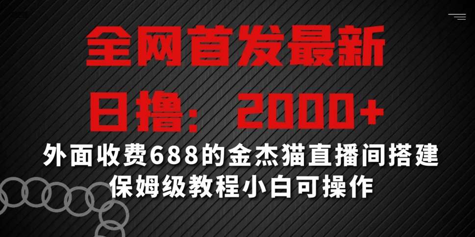 全网首发最新，日撸2000+，外面收费688的金杰猫直播间搭建，保姆级教程小白可操作【揭秘】-赛德副业库
