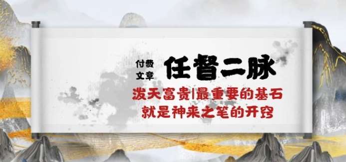 某付费文章《任督 二脉 泼天富贵|最重要的基石 就是神来之笔的开窍|万字》-赛德副业库