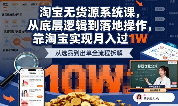2025最新淘宝无货源系统课，从底层逻辑到落地操作，靠淘宝实现月入过1W-赛德副业库