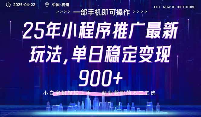 (14494期)25年小程序推广最新玩法,单日稳定变现900+,小白轻松上手-赛德副业库